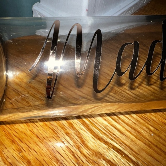 "Madison" name logo glass water bottle label can peel off - Picture 8 of 13
